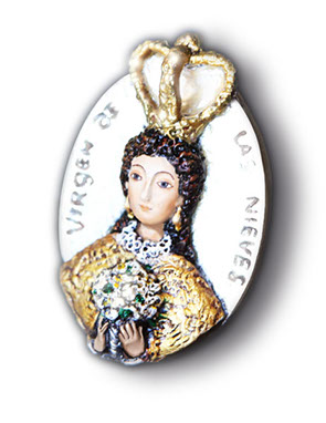 Iman artesanal de virgen de las Nieves